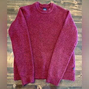 GAP Women’s Soft & Fuzzy  Burgundy Crewneck Sweater Size S